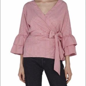 Striped Cross Over Beach Lunch Lounge Top